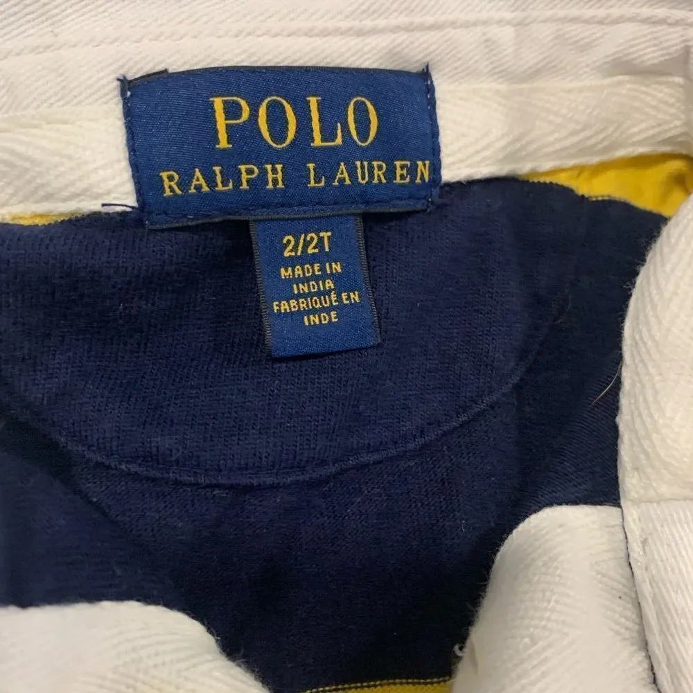 Polo by Ralph Lauren Kids Navy and Yellow Striped Polo/ Nautica Pants